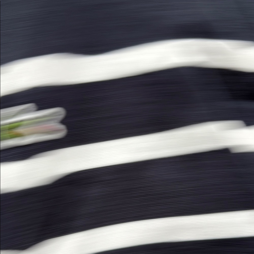 Lacoste Blue and White Long Sleeve Tee with Nautical Stripes - Picture 3 of 4